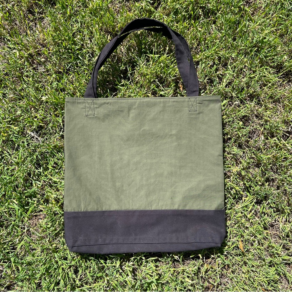 Green and Black XL Patchwork Tote Bag - Picture 3 of 4